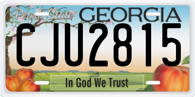 GA license plate CJU2815