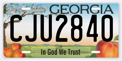 GA license plate CJU2840