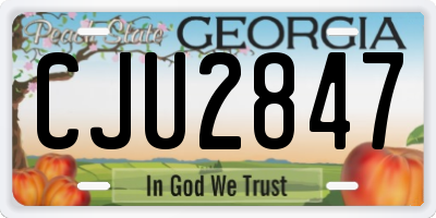 GA license plate CJU2847