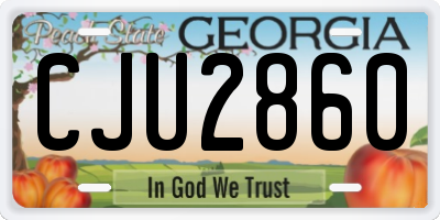 GA license plate CJU2860