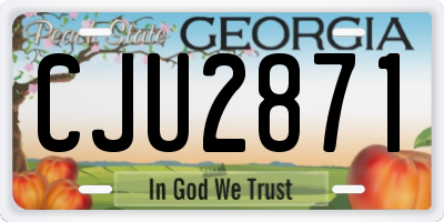 GA license plate CJU2871
