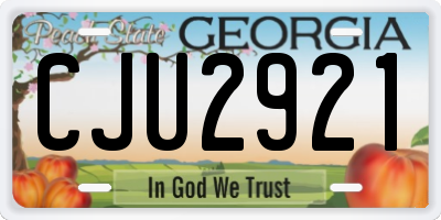 GA license plate CJU2921