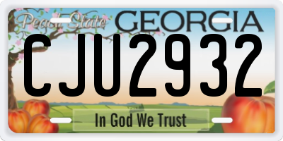 GA license plate CJU2932