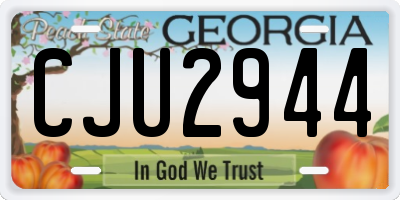 GA license plate CJU2944