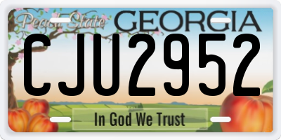 GA license plate CJU2952