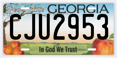 GA license plate CJU2953