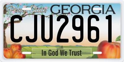 GA license plate CJU2961