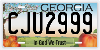 GA license plate CJU2999