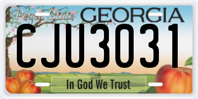 GA license plate CJU3031