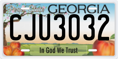 GA license plate CJU3032