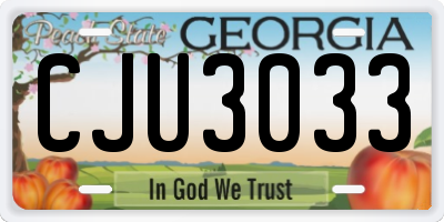GA license plate CJU3033