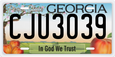 GA license plate CJU3039
