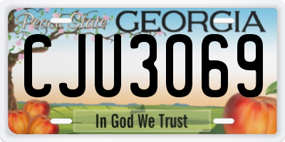 GA license plate CJU3069