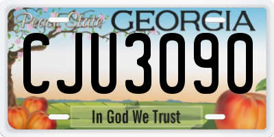 GA license plate CJU3090