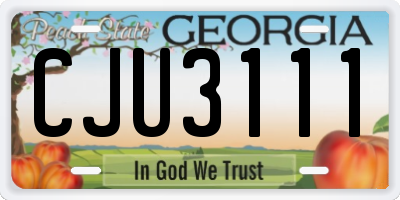 GA license plate CJU3111