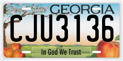 GA license plate CJU3136