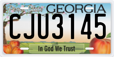 GA license plate CJU3145