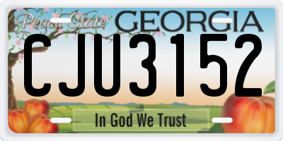 GA license plate CJU3152
