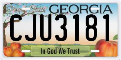 GA license plate CJU3181