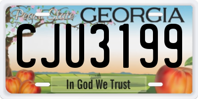 GA license plate CJU3199