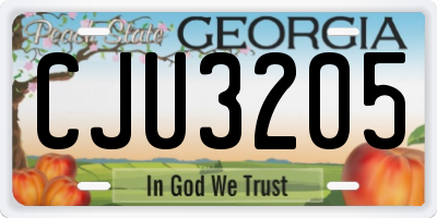 GA license plate CJU3205