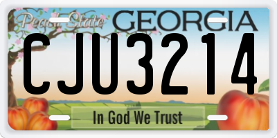 GA license plate CJU3214