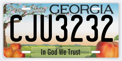 GA license plate CJU3232