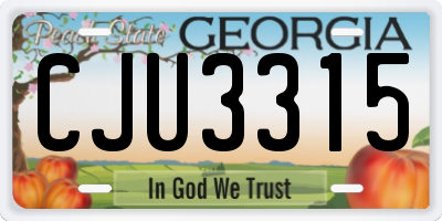 GA license plate CJU3315