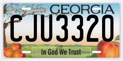 GA license plate CJU3320