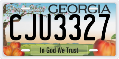 GA license plate CJU3327