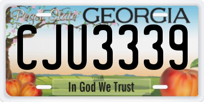 GA license plate CJU3339