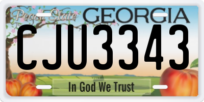 GA license plate CJU3343