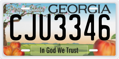 GA license plate CJU3346
