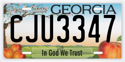 GA license plate CJU3347