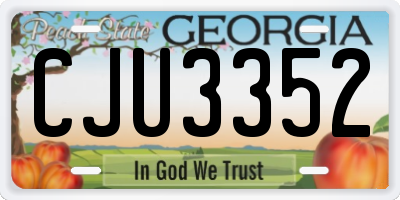 GA license plate CJU3352