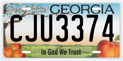 GA license plate CJU3374