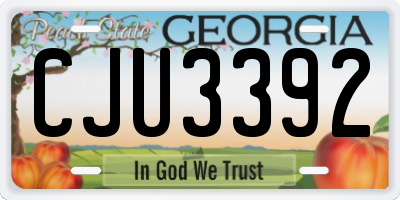 GA license plate CJU3392