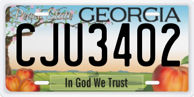 GA license plate CJU3402