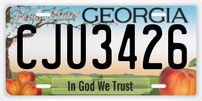 GA license plate CJU3426