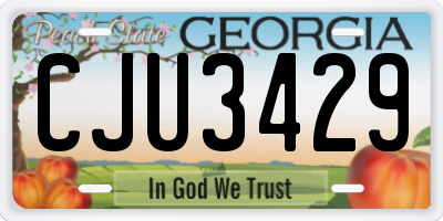 GA license plate CJU3429