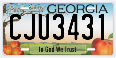 GA license plate CJU3431