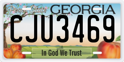 GA license plate CJU3469