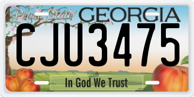 GA license plate CJU3475