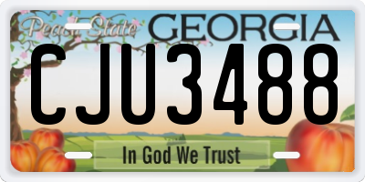 GA license plate CJU3488