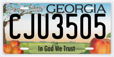 GA license plate CJU3505