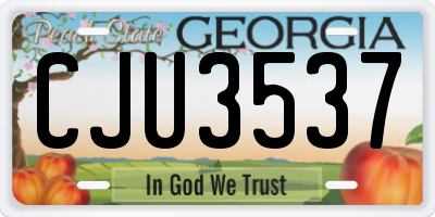 GA license plate CJU3537