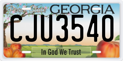 GA license plate CJU3540