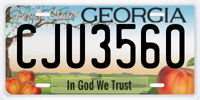 GA license plate CJU3560