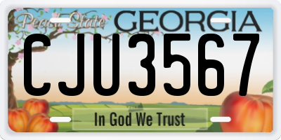GA license plate CJU3567