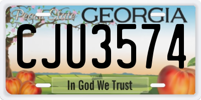 GA license plate CJU3574